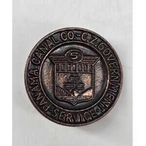 Vtg Employee 5 Year Service Pin Panama Canal Co, Canal Zone Government Service